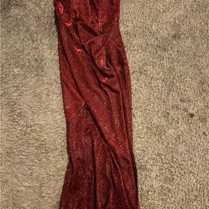 Elegant Red Glitter Prom Dress